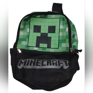Minecraft Creeper School Backpack 17" Green Black